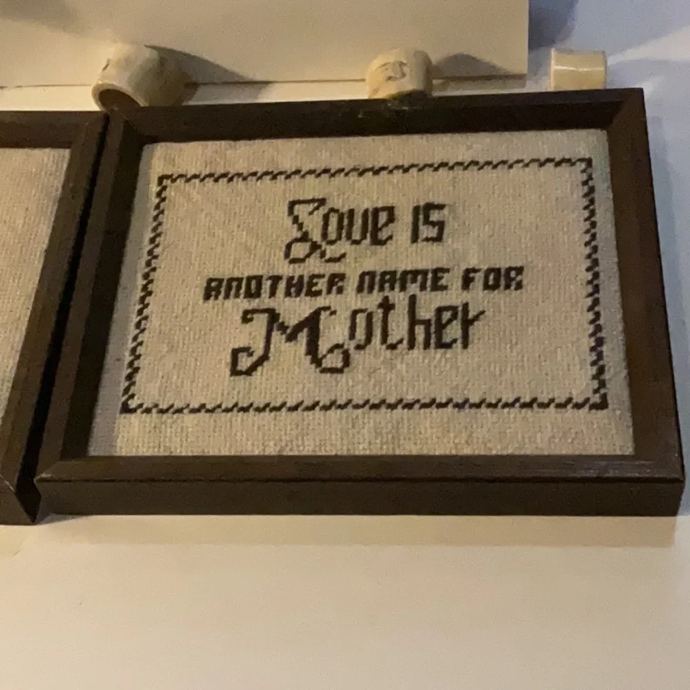 Brown Framed Cross-Stitch Home Accents Mother/Father Loving Sentiments Framed